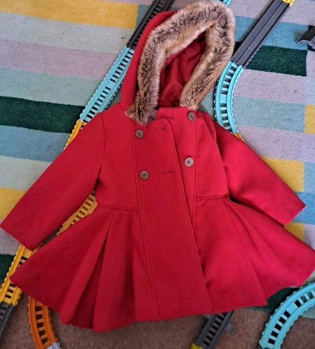 Girls toddler coat - 18-24m, red