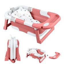 JF HOME BLISS Foldable Baby Bathtub - Portable Collapsible Infant Tub with Seat.