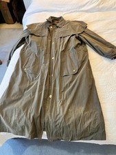 waxed coat mens full length.  long, medium