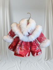 Baby/Toddler Red Winter Coat – Faux Fur Trim – Traditional Style