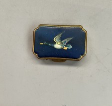 Vintage Stratton Blue Pill Box Trinket Pot Flying Duck