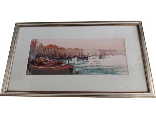 Framed watercolour painting - framed,