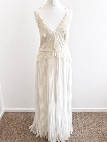 Ivory lace maxi dress - lace, 12