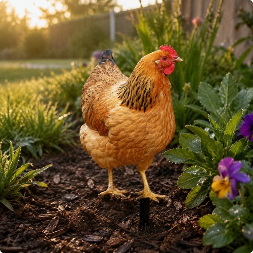 Metal chicken stake sturdy - stake,