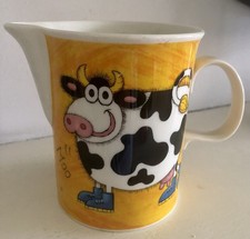 Dunoon Funky Cow Farm Jug By Jane Brookshaw -Yellow - Made in Uk VGC Free Post