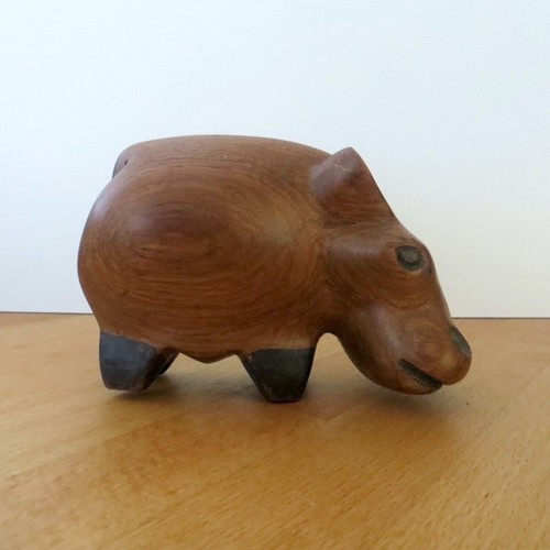 Vintage wooden hippo hand - wooden,