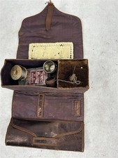 antique sewing box leather