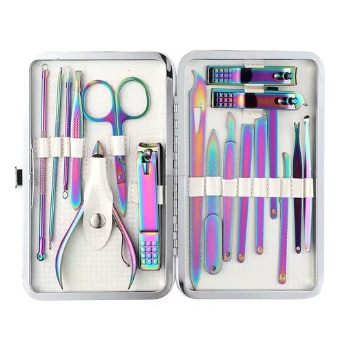 18pc rainbow manicure pedicure - 18pc,
