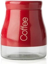 STAINLESS STEEL CANISTERS, JAR,With Glass Bottom -TEA COFFEE or SUGAR-Assorted