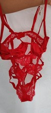All In One red valentine Bow Body Suit Sexy lace bow boobs