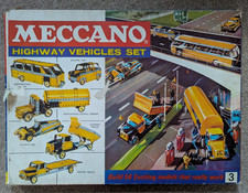 Meccano Highway Vehicles Set 3 (1960s), Boxed but incomplete. Please read.