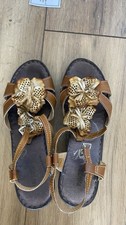 Pavers Gold Flower Sandal Size
