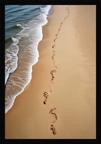 Vibrant tropical beach framed - vibrant,