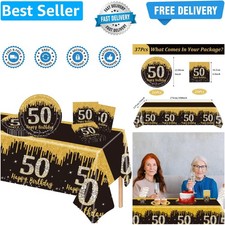 37Pcs Black and Gold 50th