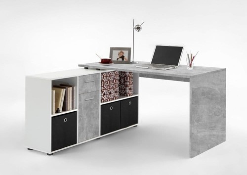 Desk concrete grey and white - desk,