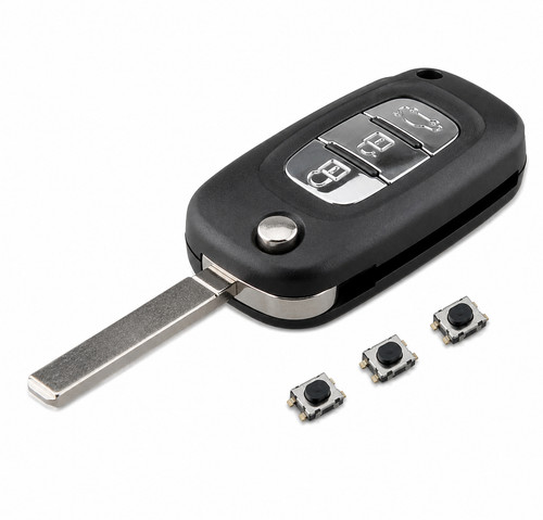 Button flip fob - button,