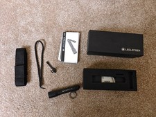 Led Lenser P3 Silver LED Torch Camping Mini Flashlight AAA Battery inc Case