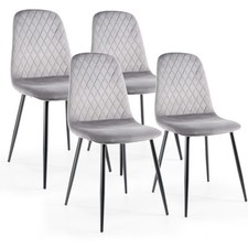 4X Dining Chairs Velvet Padded