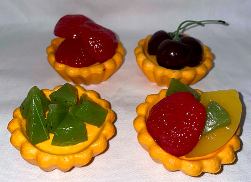 Fake food fruit tarts set - set, of