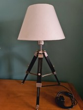 Tripod Table Lamp Nautical Vintage Retro Style Stand Wooden Stand Home & Decor
