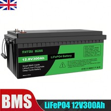 12V 300AH LiFePO4 Lithium Battery 15000+ Cycle  BMS Solar Off-grid RV Travel