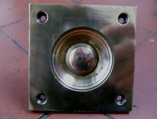 Antique Unusual square solid brass door bell press, tested and working