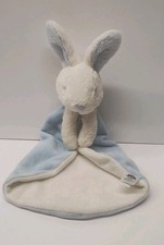 Jellycat Bobtail Bunny Soother Blue child Comforter Bashful Blankie White Cream