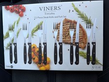 viners everyday 12 piece steak knife and fork set