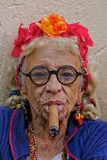 Cuba photographs, Havana, Maria with cigar original print