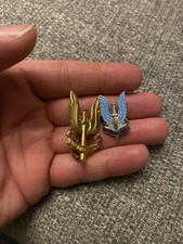 Two Vintage Special Air Service Pins Sweetheart Brooches Lapel SAS Airborne