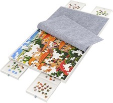 BZseed 1500 Pieces Detachable Puzzle Board with Drawers and Cover, Removable... 