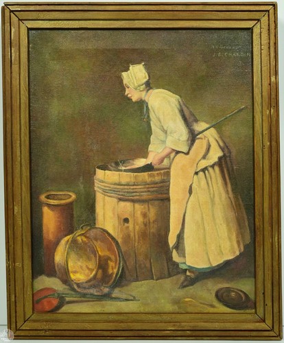Vintage european oil painting - oil,