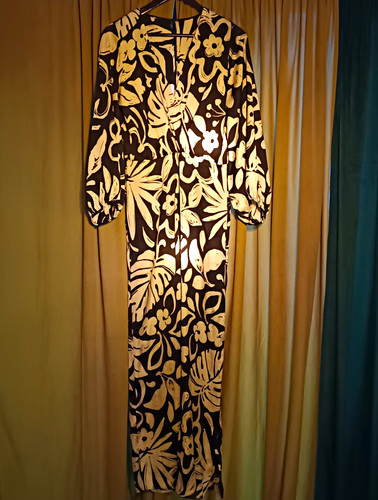 Satin zara black - black/white, floral