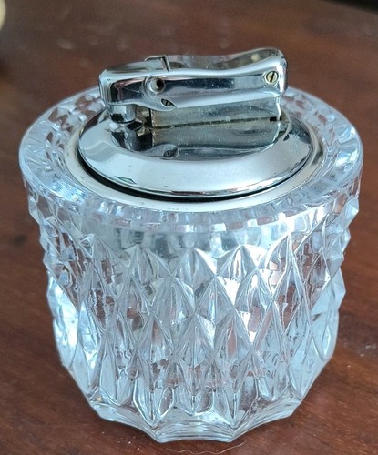Vintage facetted glass - glass, table