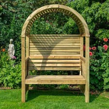 Rowlinson Modena Arbour Garden Seat Bench Slatted Pressure Treated