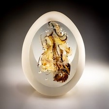 Faceted Blown Glass Egg