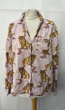 their nibs pyjama Top Pink Mix Shirt Size L Cotton Long sleeve Collar Women’s 