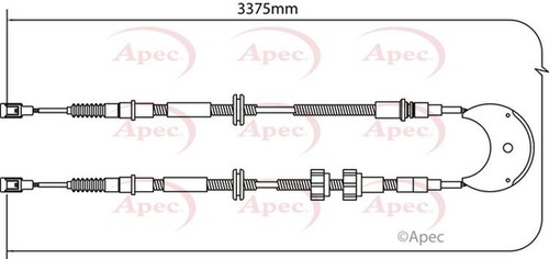 Apec parking brake - cable, rear