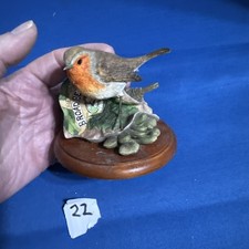 Vintage Resin Robin On Wooden