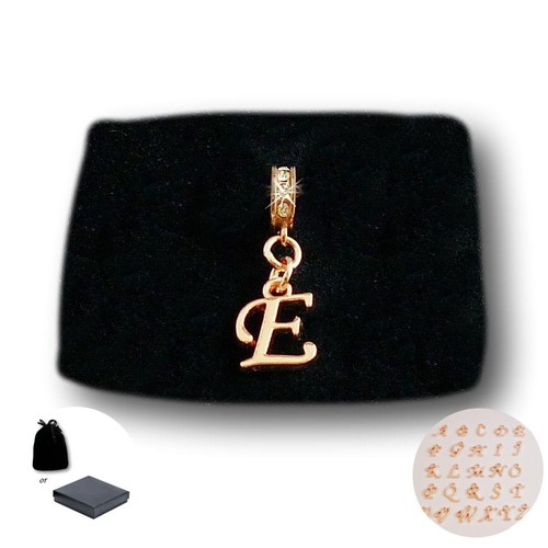 Rose gold letter charm - gold,