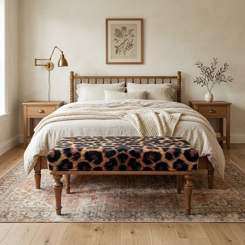 Leopard print bench - print,