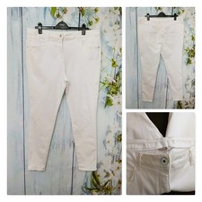 LADIES SAINSBURYS TU JEANS SIZE 20 Reg, White Denim Stretch Jeans Waist 40"