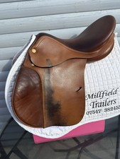 17 Inch Tan Prestige Green Star Jump Saddle 8 Inch D To D