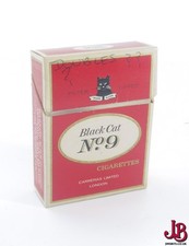 An old empty Black Cat No 9 cigarette box / packet / pack