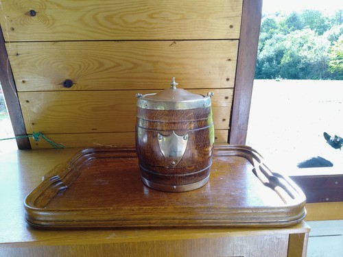 Vintage oak barrel epns - vintage,