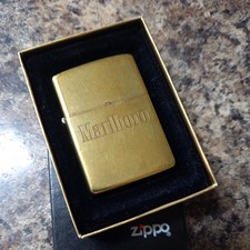 Marlboro Zippo Brass Lighter Vintage 1989 USA