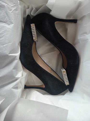 Black suede crystal - black,