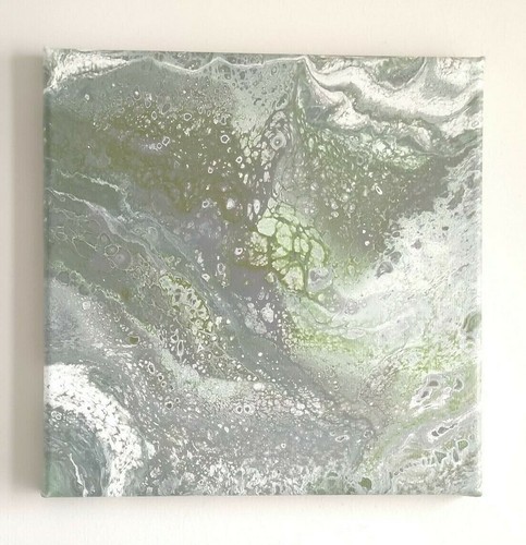 Abstract green grey - abstract, canvas