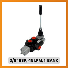 Hydraulic Monoblock Valve 1 Bank 3/8" BSP 45 l/min Double Acting Spring Return