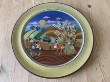 RARE VINTAGE SCHRAMBERGER MAJOLIKAFABRIK SMF LARGE 10.5" 4 SEASONS PLATE-SUMMER